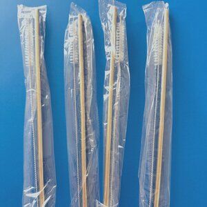 Stainless steel straight straws, 9 ½" long, with cleaner, BRAND NEW